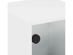 Mueble auxiliar con puertas de cristal blanco 35x37x75,5 cm