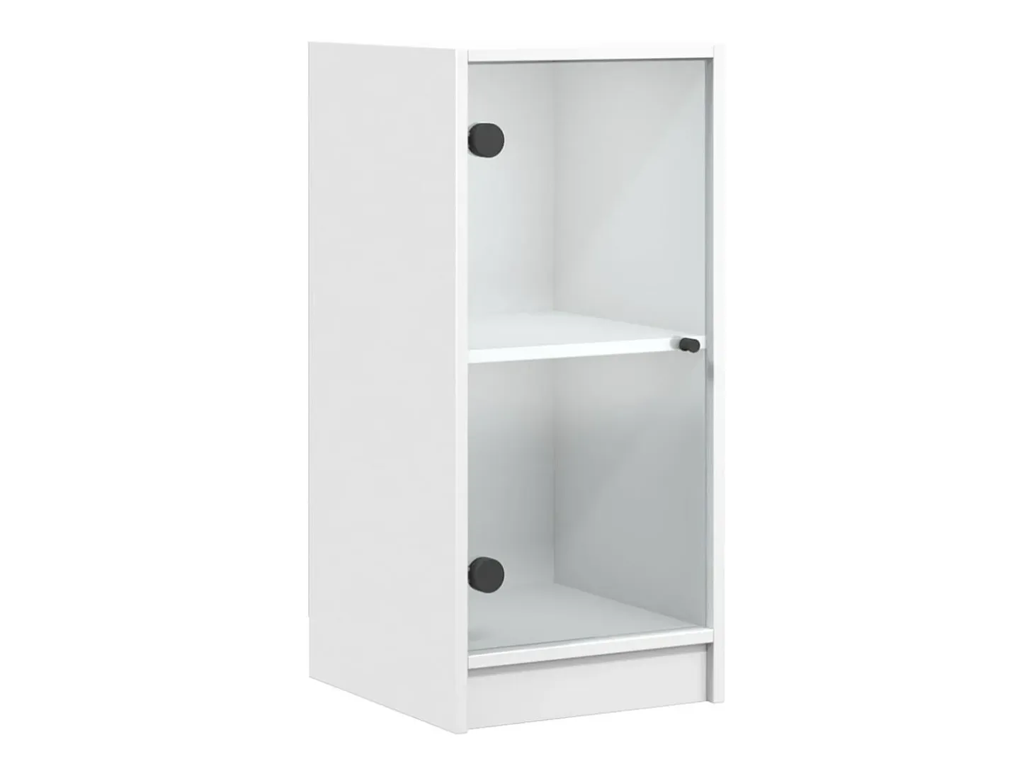 Mueble auxiliar con puertas de cristal blanco 35x37x75,5 cm