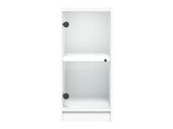 Mueble auxiliar con puertas de cristal blanco 35x37x75,5 cm