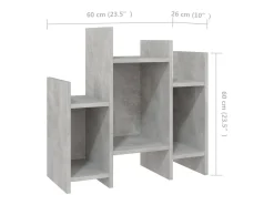 Mueble auxiliar de aglomerado gris hormigón 60x26x60 cm