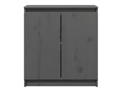 Mueble auxiliar gris 60x36x65 cm madera maciza de pino