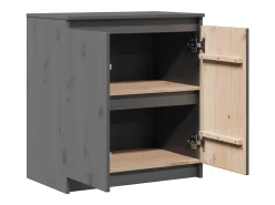 Mueble auxiliar gris 60x36x65 cm madera maciza de pino