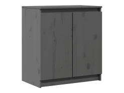 Mueble auxiliar gris 60x36x65 cm madera maciza de pino
