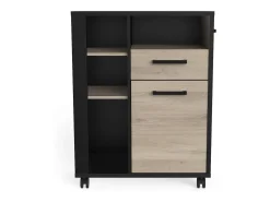 Mueble Auxiliar Industrial Con Ruedas Cocina Roble Krokberg 72x88 cm