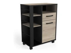 Mueble Auxiliar Industrial Con Ruedas Cocina Roble Krokberg 72x88 cm
