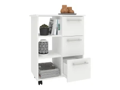 Mueble auxiliar Loma, 3 cajones, 3 estantes, Blanco, 64 x 35 x 85 cm