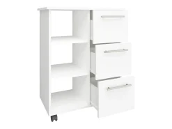 Mueble auxiliar Loma, 3 cajones, 3 estantes, Blanco, 64 x 35 x 85 cm