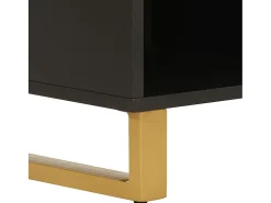 Mueble auxiliar madera maciza mango marrón/negro 80x33,5x75 cm