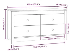 Mueble auxiliar marrón miel 100x40x54 cm madera maciza de pino