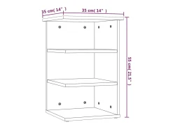 Mueble auxiliar negro 35x35x55 cm Aglomerado