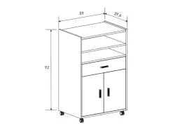 Mueble auxiliar New Aura con ruedas natural 92x59x39,6 cm