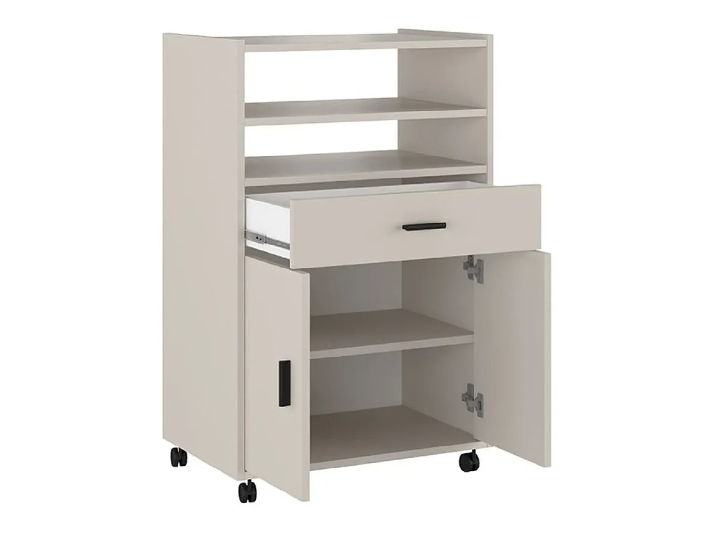 Mueble auxiliar New Aura con ruedas beige 92x59x39,6 cm