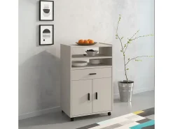 Mueble auxiliar New Aura con ruedas beige 92x59x39,6 cm