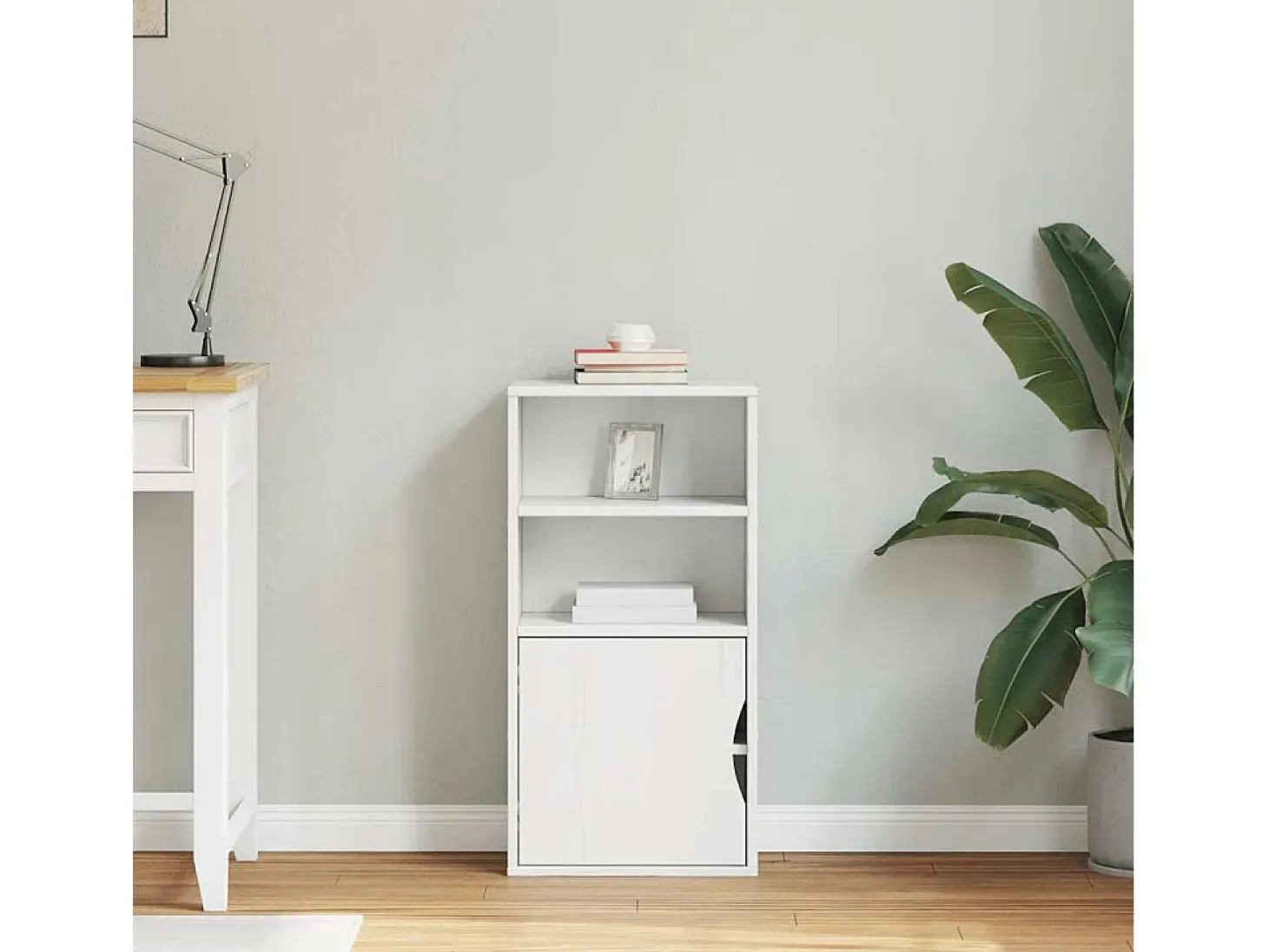 Mueble auxiliar ODDA blanco 40x24x79 cm madera maciza de pino