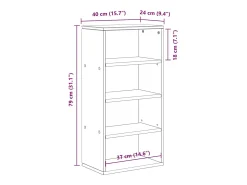 Mueble auxiliar ODDA blanco 40x24x79 cm madera maciza de pino