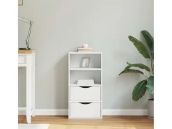 Mueble auxiliar ODDA blanco con cajones 40x24x79 cm madera maciza de pino