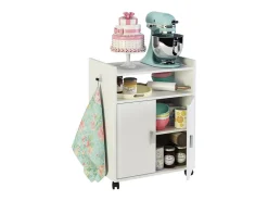 Mueble Auxiliar para Microondas – Acabado Blanco – 79,5 x 60 x 40 cm (alto x ancho x fondo)