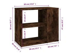 Mueble auxiliar Roble ahumado 60x30x50 cm Madera de ingeniería