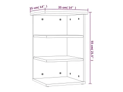 Mueble auxiliar Roble ahumado 35x35x55 cm Madera de ingeniería