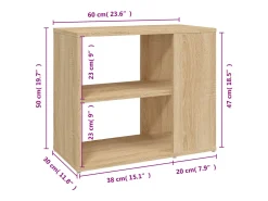 Mueble auxiliar roble Sonoma 60x30x50 cm Madera de ingeniería