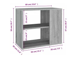 Mueble auxiliar Sonoma gris 60x30x50 cm Madera de ingeniería