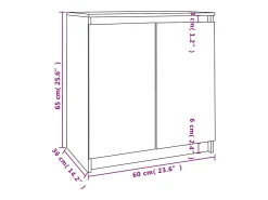 Mueble auxiliar 60x36x65 cm madera maciza de pino