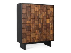 Mueble bar con madera maciza de mango y Sheezam efecto tridimensional