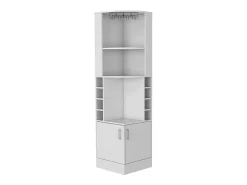 Mueble bar esquinero Syrah, con soporte para copas , 180.59 cm X 46.73 cm X 46.73 cm , Blanco