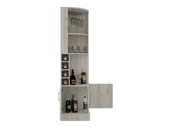 Mueble bar esquinero Syrah, con soporte para copas , 180.59 cm X 46.73 cm X 46.73 cm , Blanco