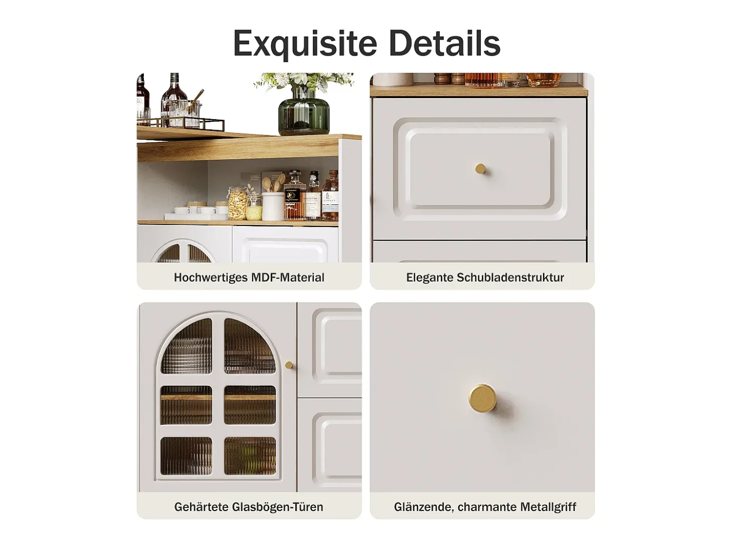 Mueble bar giratorio - 204 x 39 x 104 cm - con 2 cajones + 1 puerta + 3 estantes snack - MDF - blanco