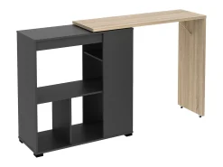 Mueble bar giratorio con almacenaje - Natural y antracita - SATURN