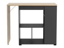Mueble bar giratorio con almacenaje - Natural y antracita - SATURN