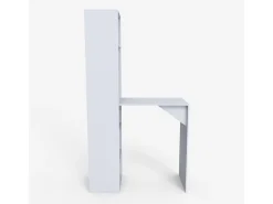 Mueble bar moderno mesa alta para taburete con estantes h109 Tanul - Blanco