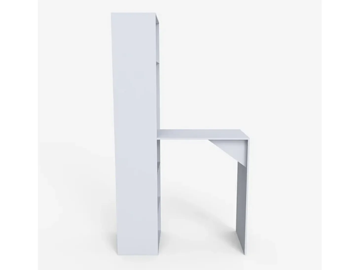 Mueble bar moderno mesa alta para taburete con estantes h109 Tanul - Blanco