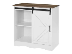 Mueble Bar para Café SucceBuy, 80 x 35 x 80 cm, 3 Niveles con Puerta Corredera