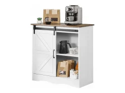 Mueble Bar para Café SucceBuy, 80 x 35 x 80 cm, 3 Niveles con Puerta Corredera