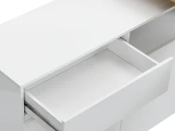 Mueble bar pivotante - 2 puertas 1 cajón 1 estante - MDF - Blanco lacado y roble - ELDIR