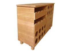 Mueble botellero, armario para vino de madera, L.90 x P. 32 x A. 69 cm, Natural - RIOJA