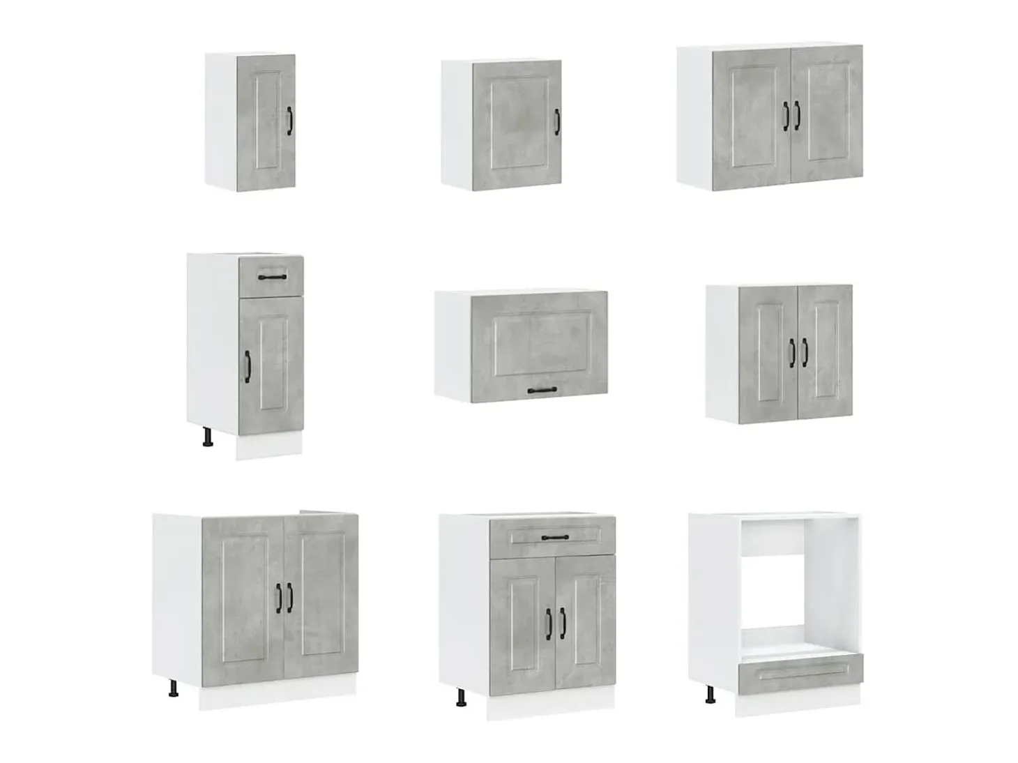 Mueble cocina Kalmar gris hormigón 14 pzas madera contrachapada