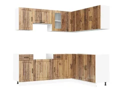 Mueble cocina Kalmar madera vieja 11 pzas madera contrachapada