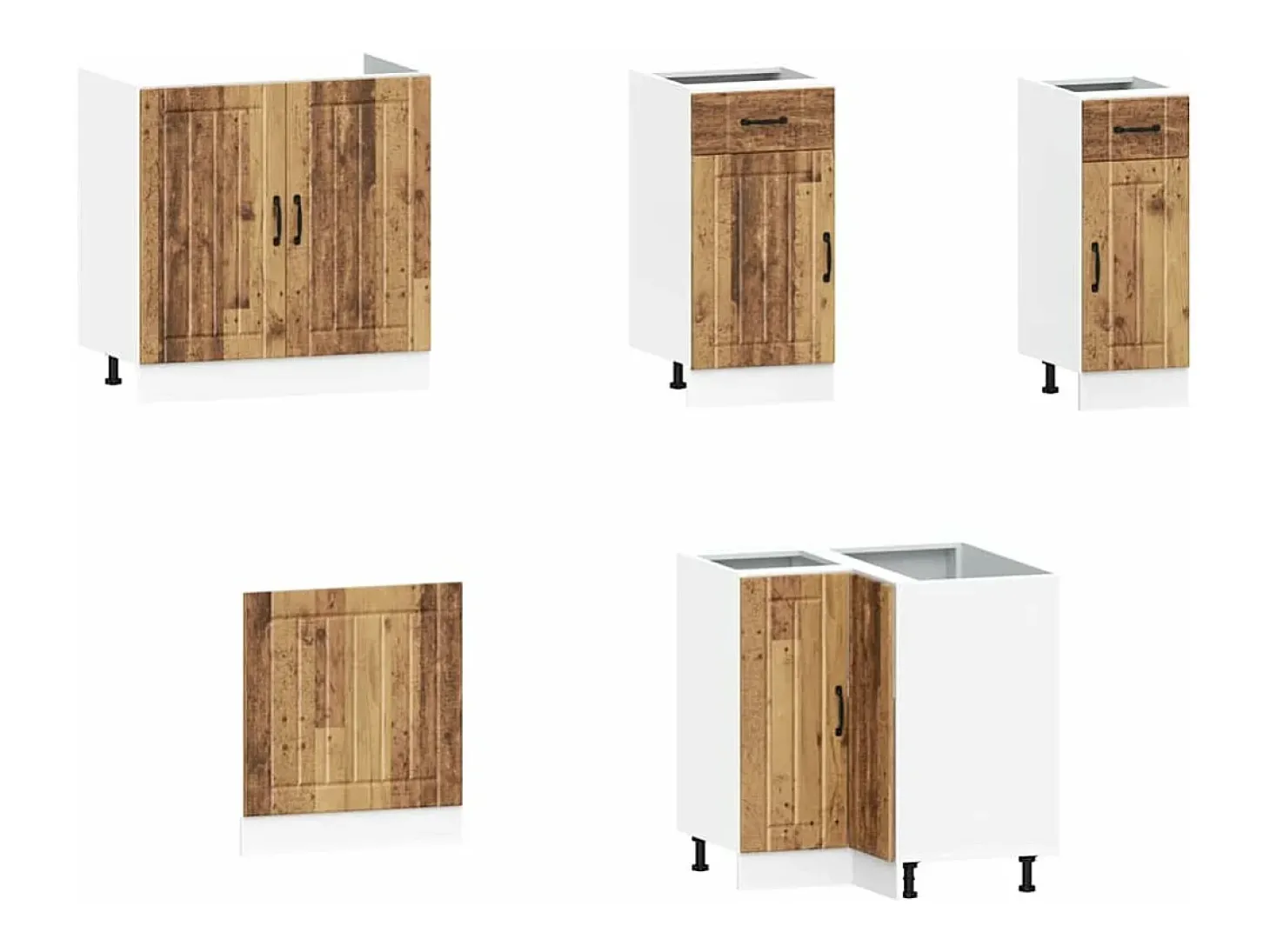 Mueble cocina Kalmar madera vieja 11 pzas madera contrachapada