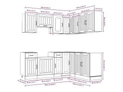Mueble cocina Kalmar madera vieja 11 pzas madera contrachapada