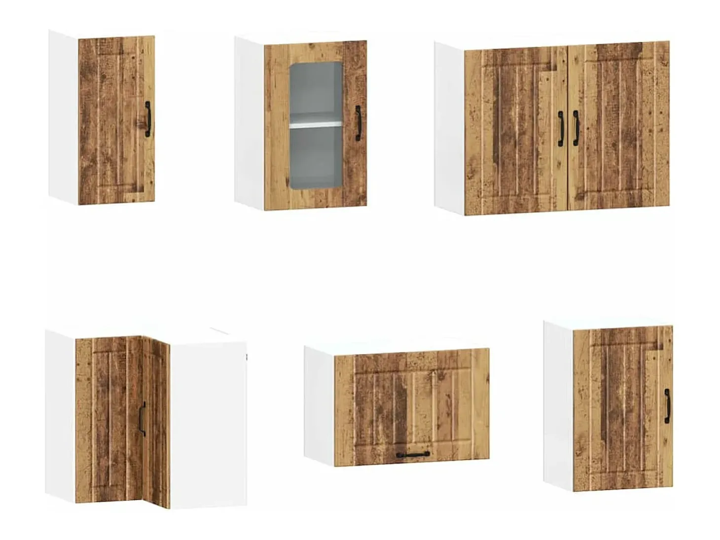 Mueble cocina Kalmar madera vieja 11 pzas madera contrachapada