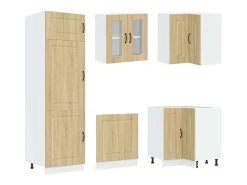 Mueble cocina Kalmar roble sonoma 14 pzas madera contrachapada
