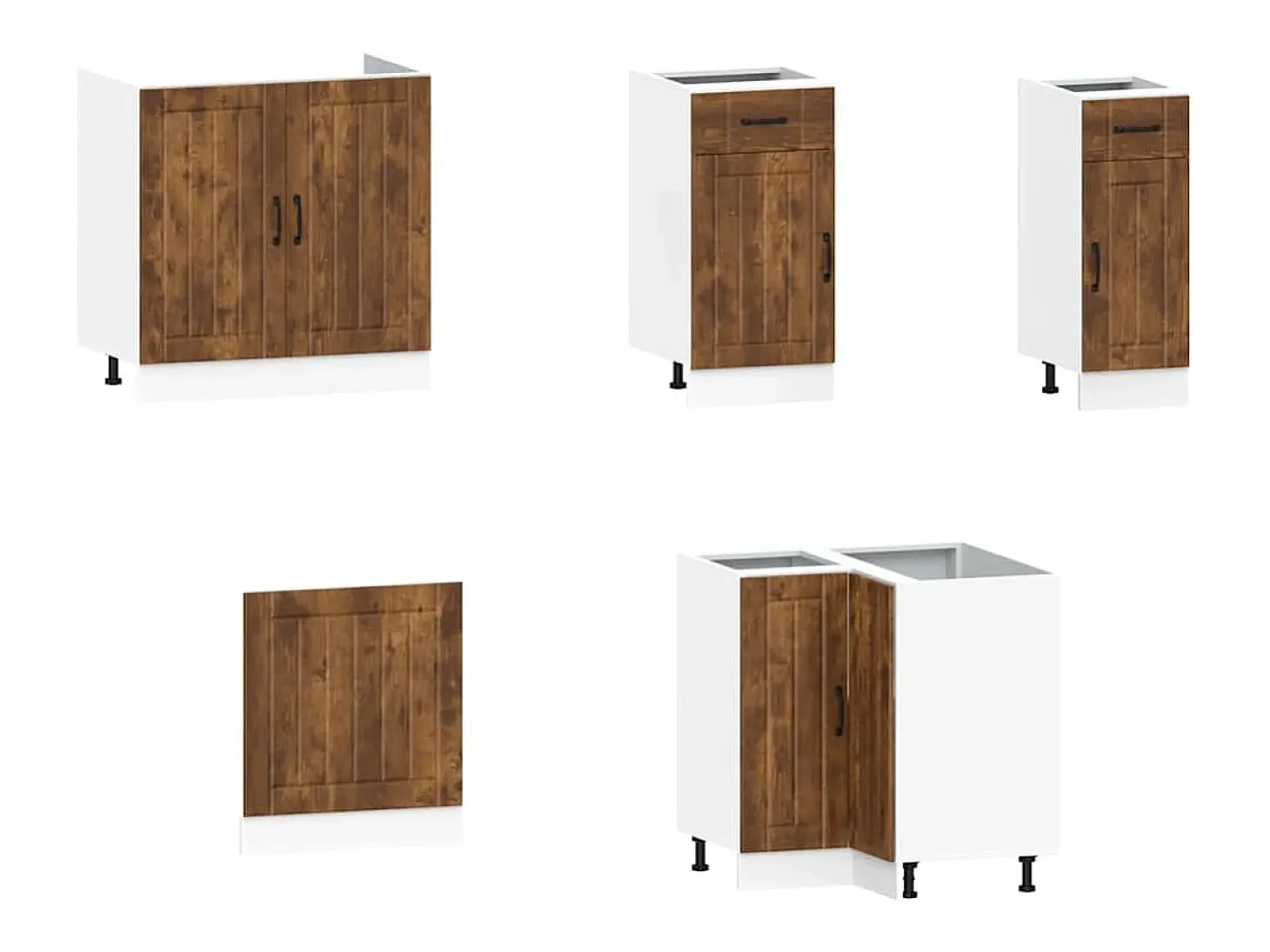 Mueble cocina Kalmar roble ahumado 11 pzas madera contrachapada