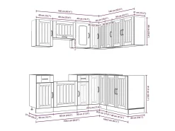 Mueble cocina Kalmar roble ahumado 11 pzas madera contrachapada