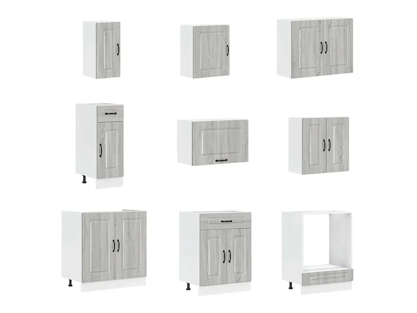 Mueble cocina Kalmar sonoma gris 14 pzas madera contrachapada