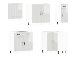 Mueble cocina Lucca blanco brillo 11 pzas madera contrachapada
