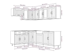 Mueble cocina Lucca blanco brillo 11 pzas madera contrachapada