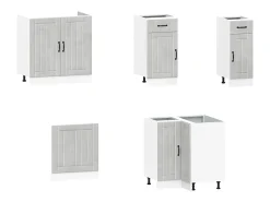 Mueble cocina Lucca gris hormigón 11 pzas madera contrachapada